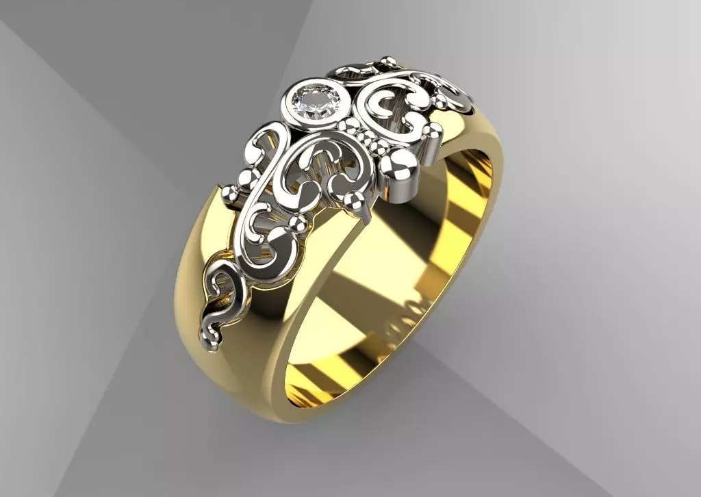 wedding ring 3D print model_0