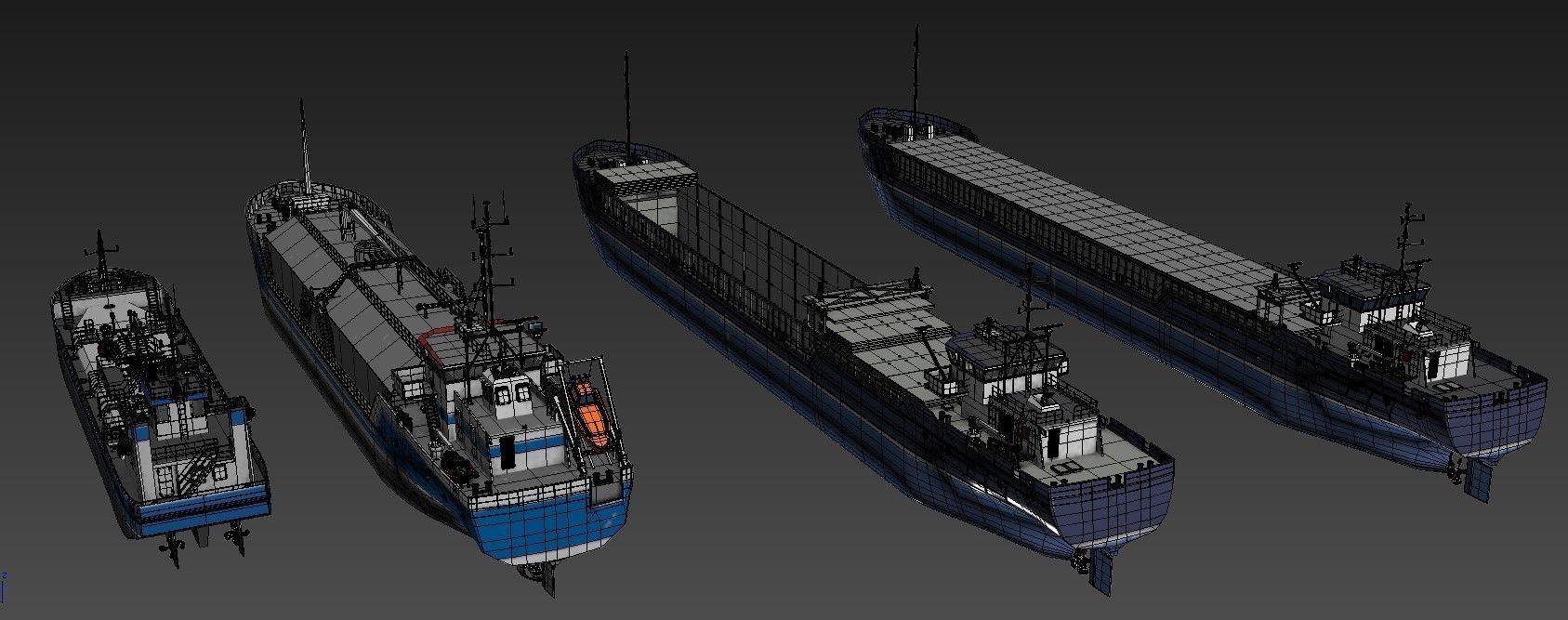 collection Ships tanker boat 3D model_6