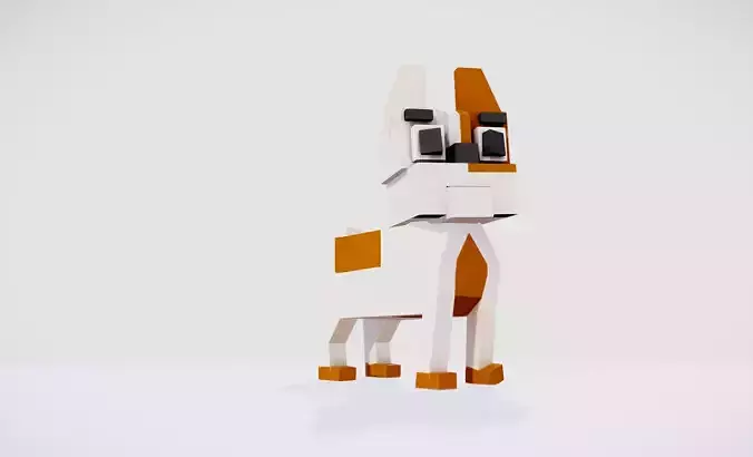 Simple french Bulldog Low-poly 3D model