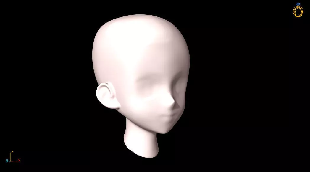 Anime Head Base Mesh Free 3D model_0