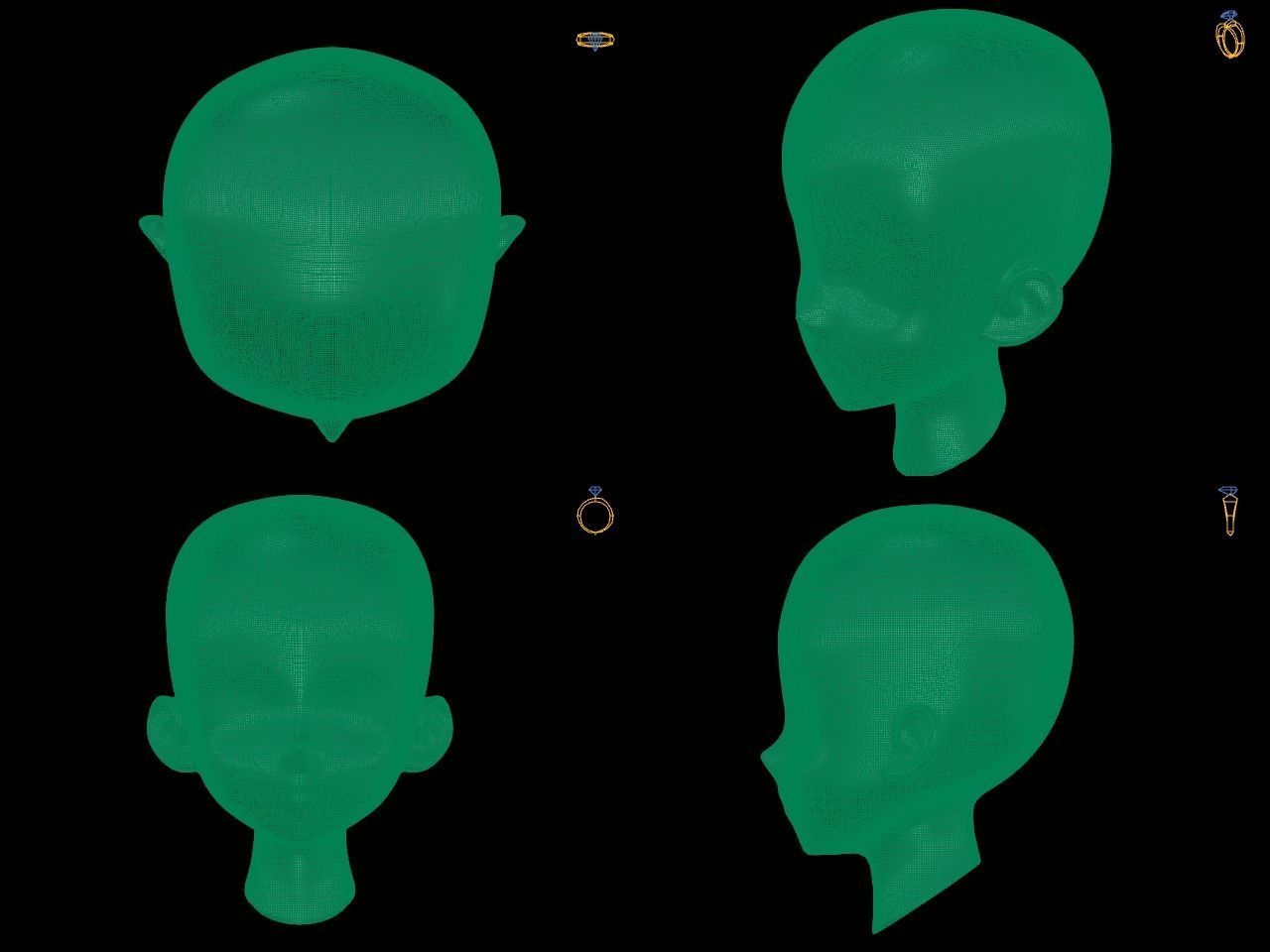 Anime Head Base Mesh Free 3D model_1