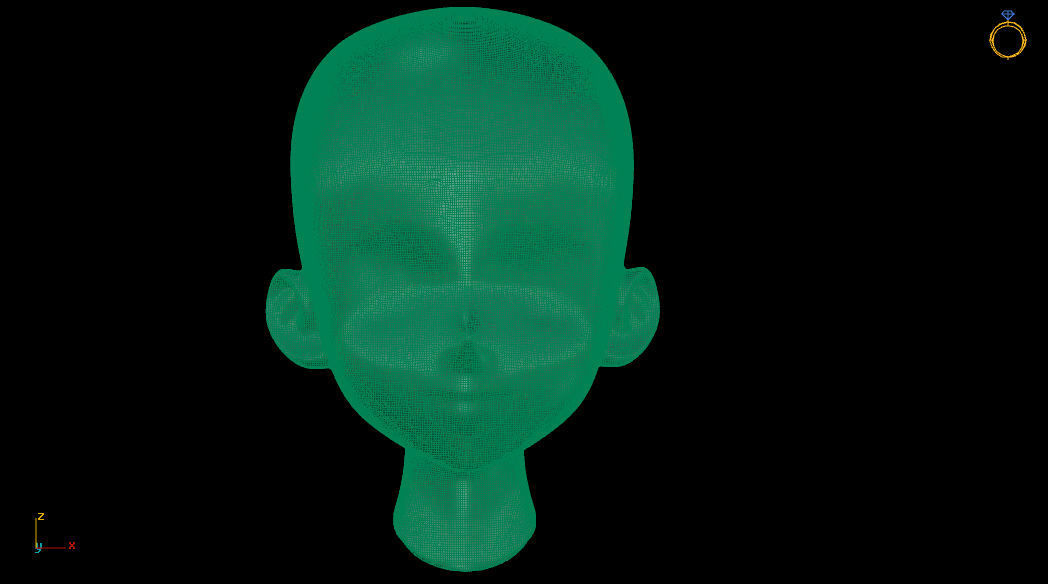 Anime Head Base Mesh Free 3D model_5