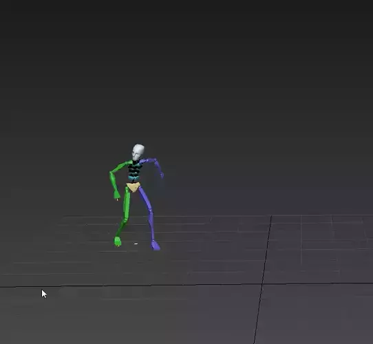 snoopy 1 skeleton in motion 3D model