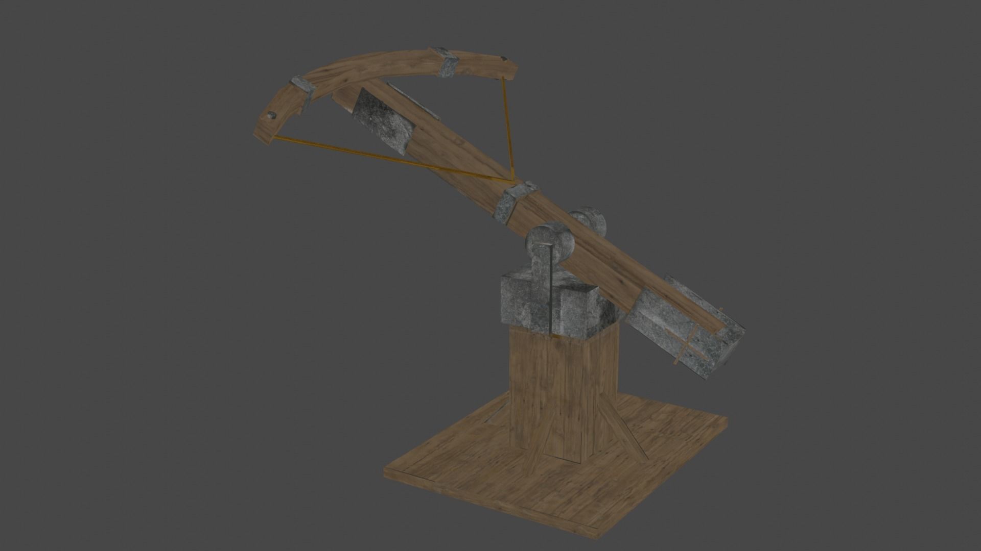 Medival Age Siege Balista Free low-poly 3D model_4