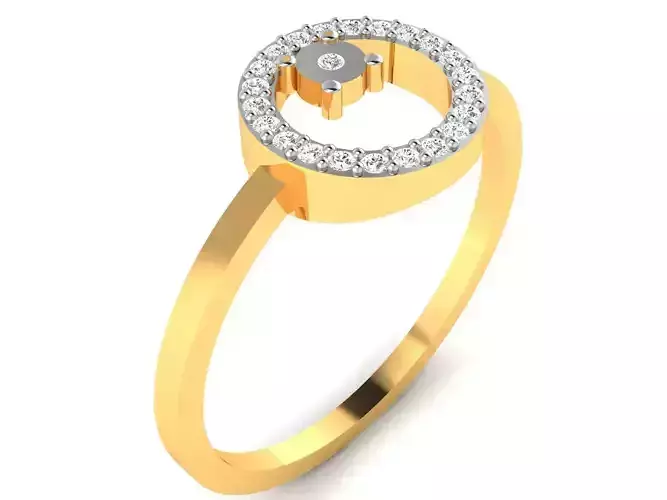 Women Diamond Band Ring 3dm render detail