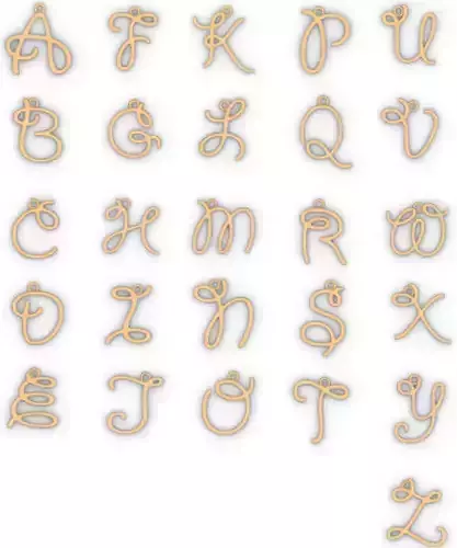 Alphabet Letter Pendant 3DM 26 Letters