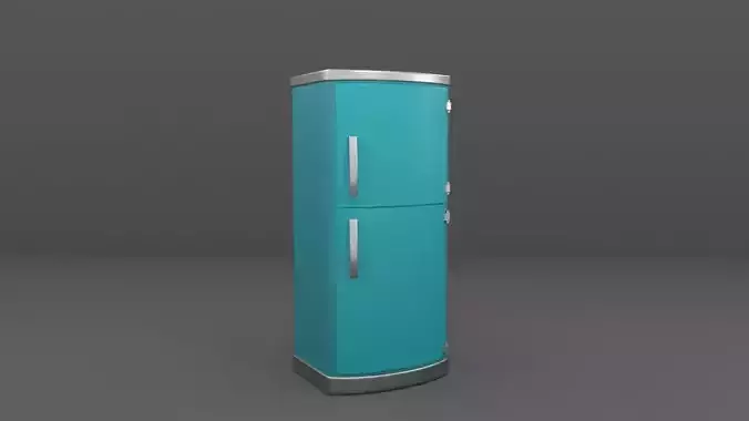 refrigerator vintage Low-poly 3D model refrigerator vintage Low-poly 3D model