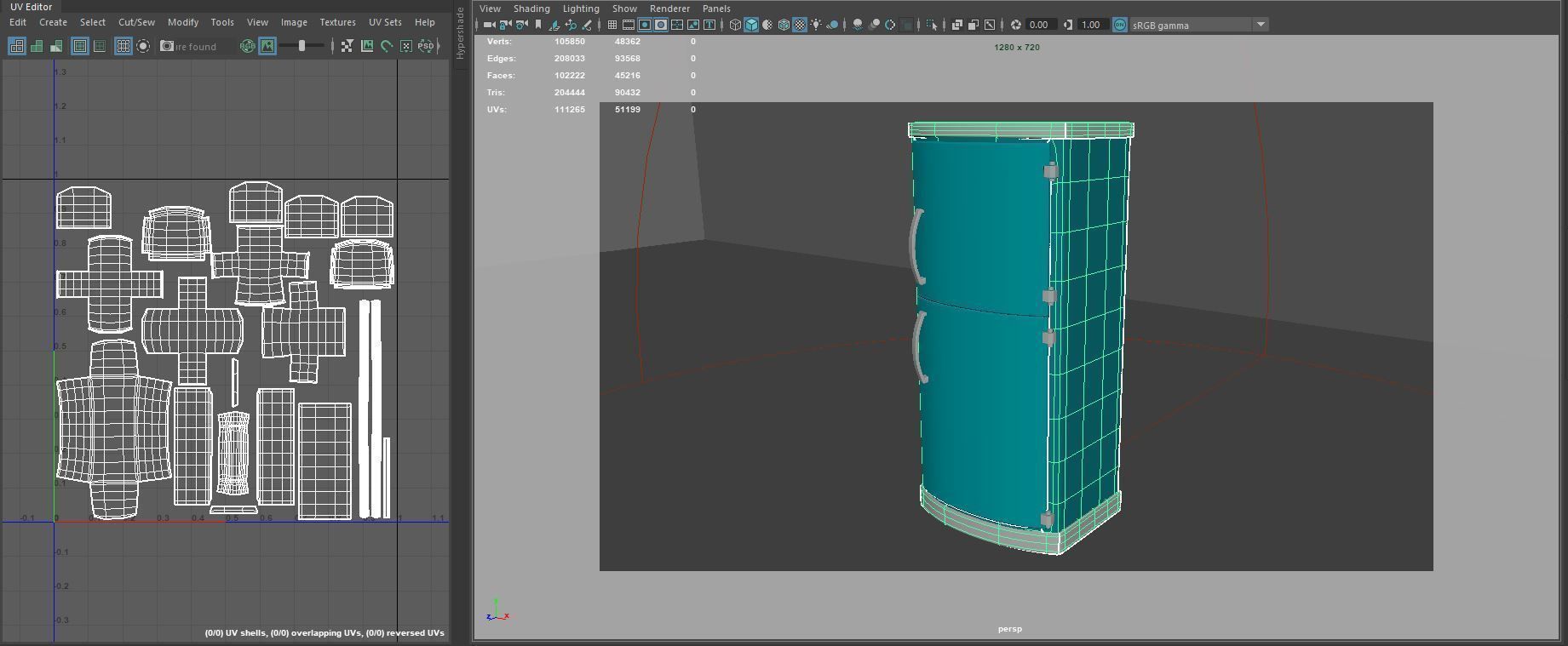 refrigerator vintage Low-poly 3D model_17