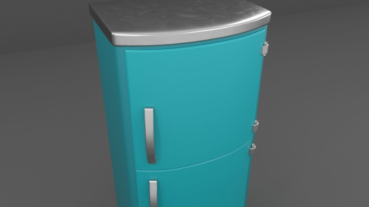 refrigerator vintage Low-poly 3D model_5