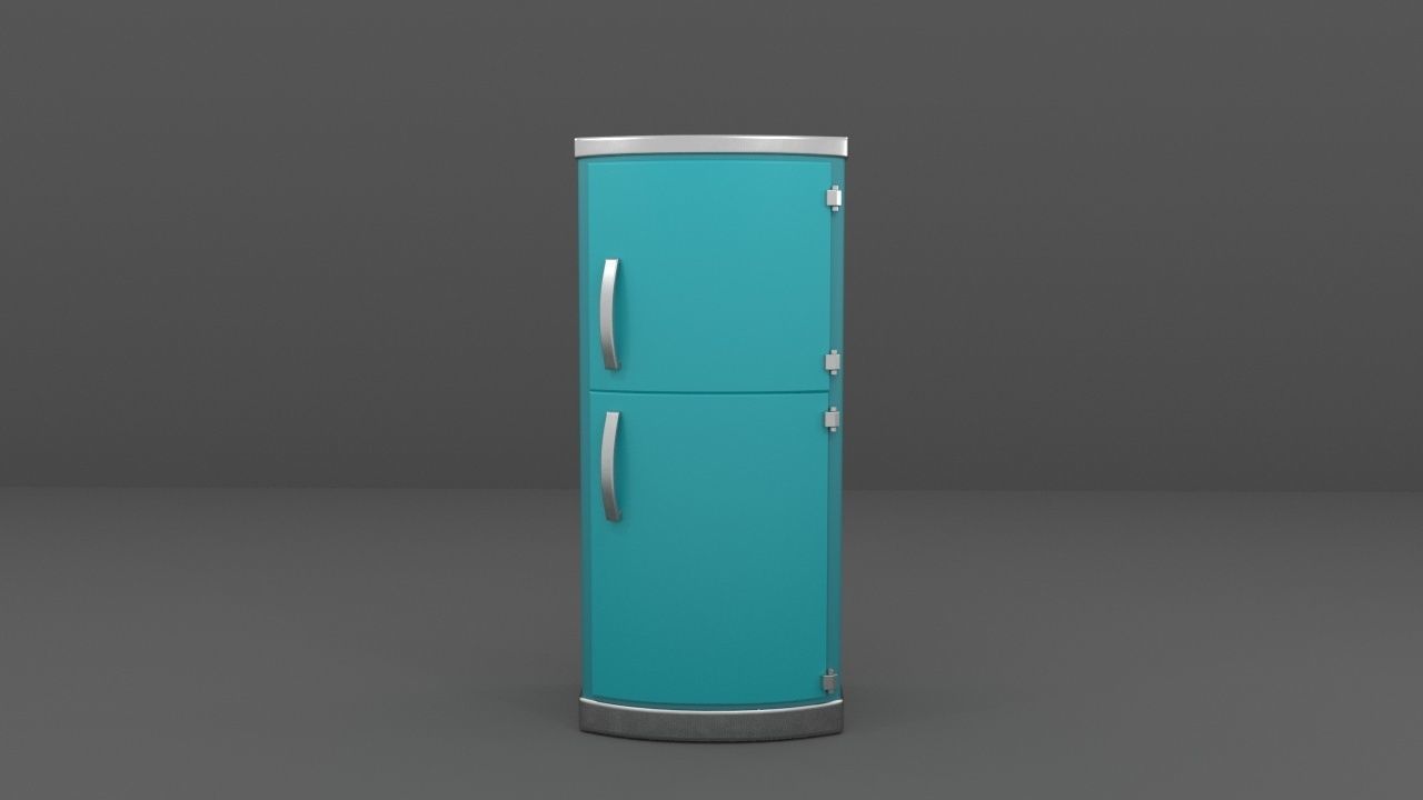 refrigerator vintage Low-poly 3D model_1