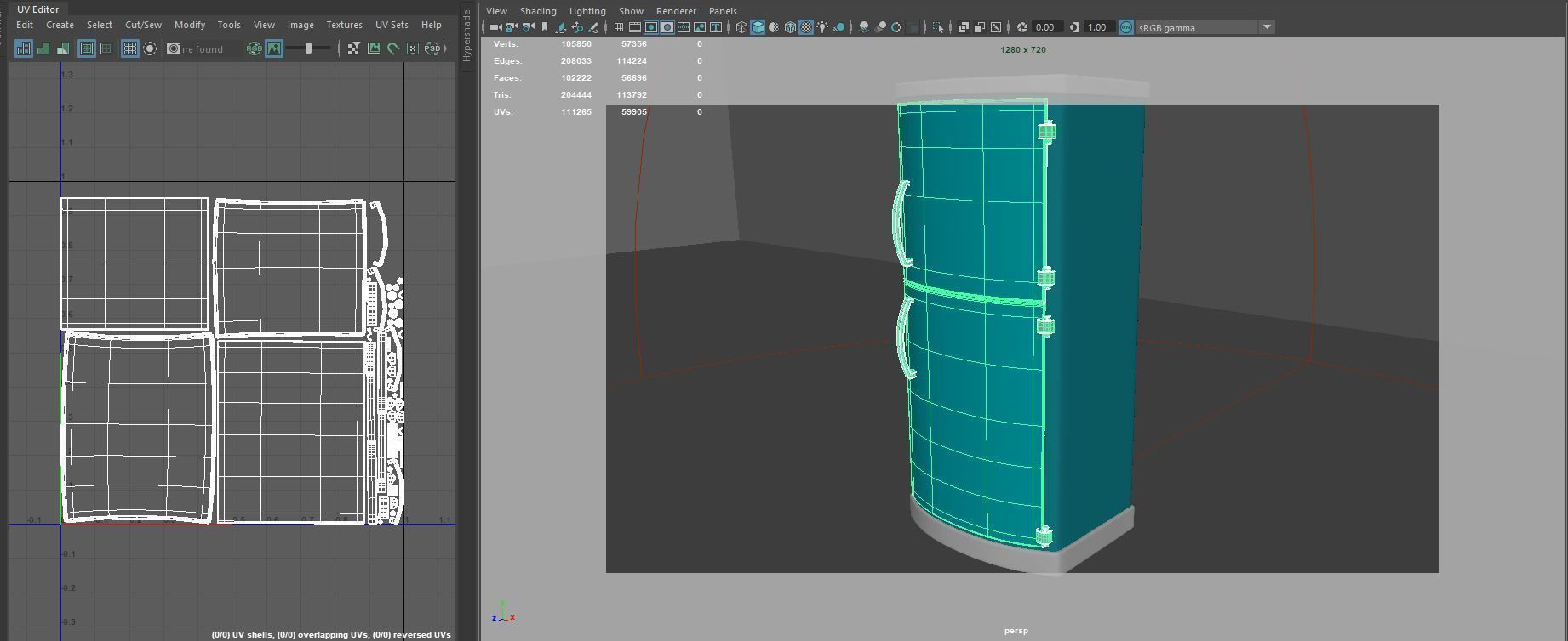 refrigerator vintage Low-poly 3D model_15