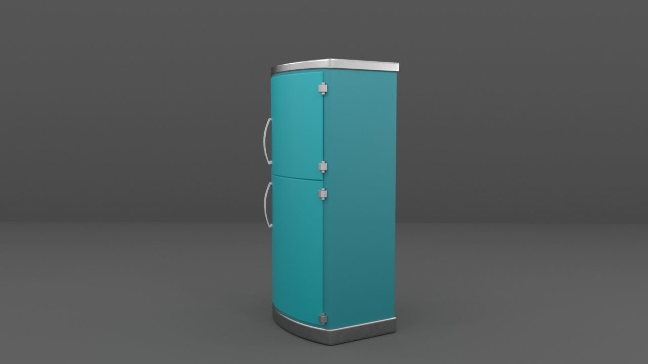 refrigerator vintage Low-poly 3D model_2