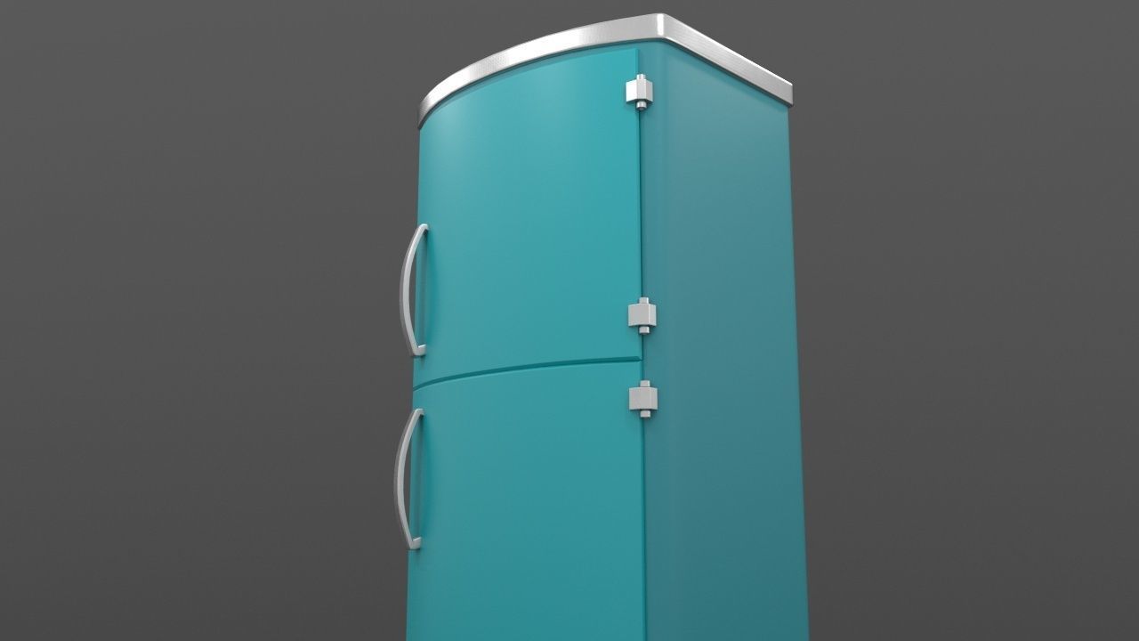 refrigerator vintage Low-poly 3D model_7