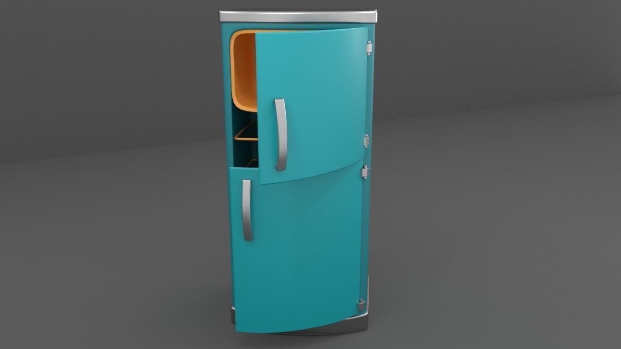 refrigerator vintage Low-poly 3D model_12
