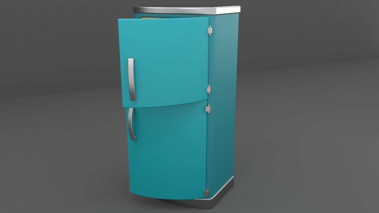 refrigerator vintage Low-poly 3D model_11