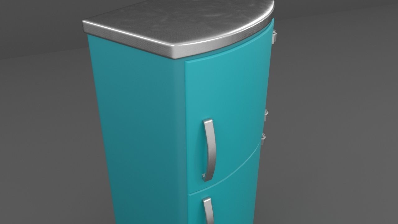 refrigerator vintage Low-poly 3D model_6