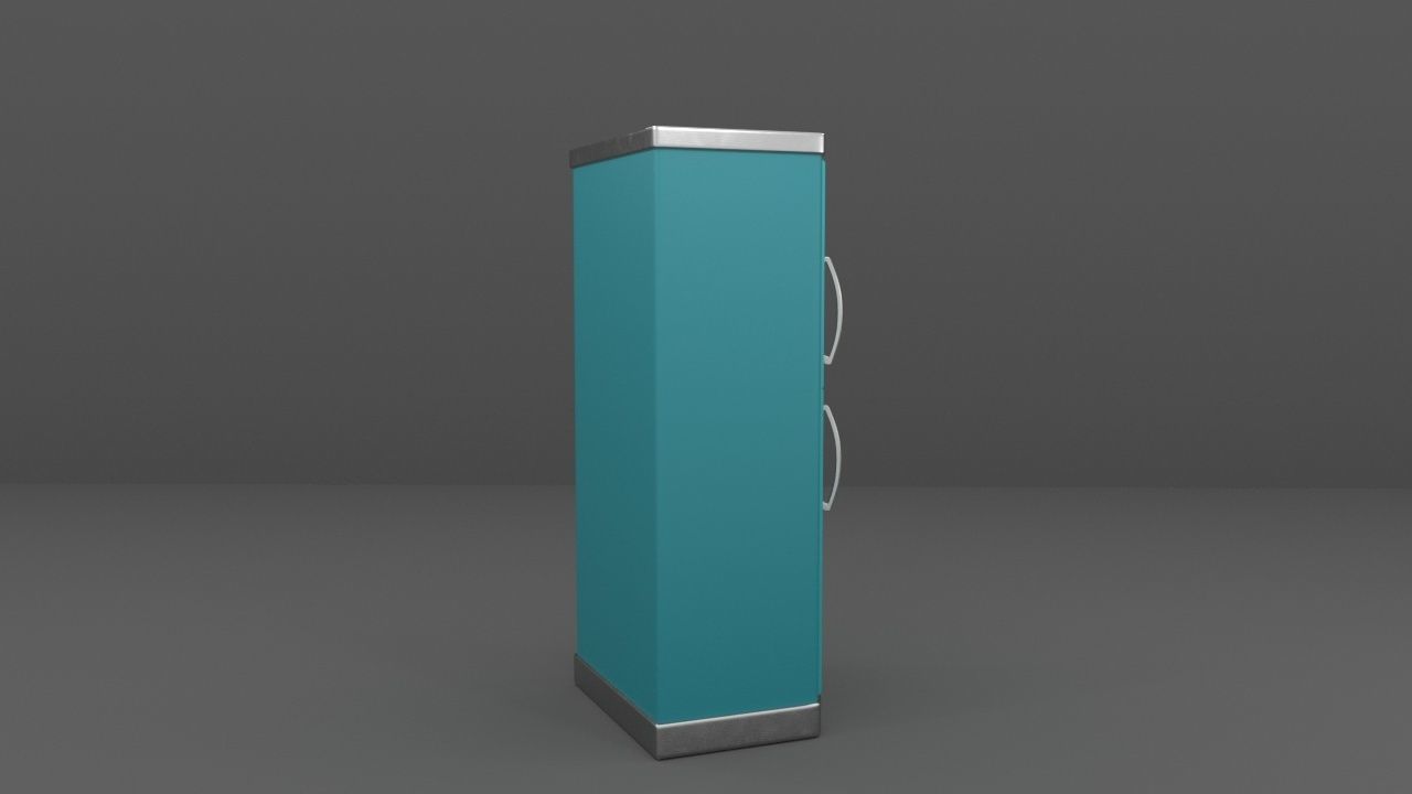 refrigerator vintage Low-poly 3D model_3