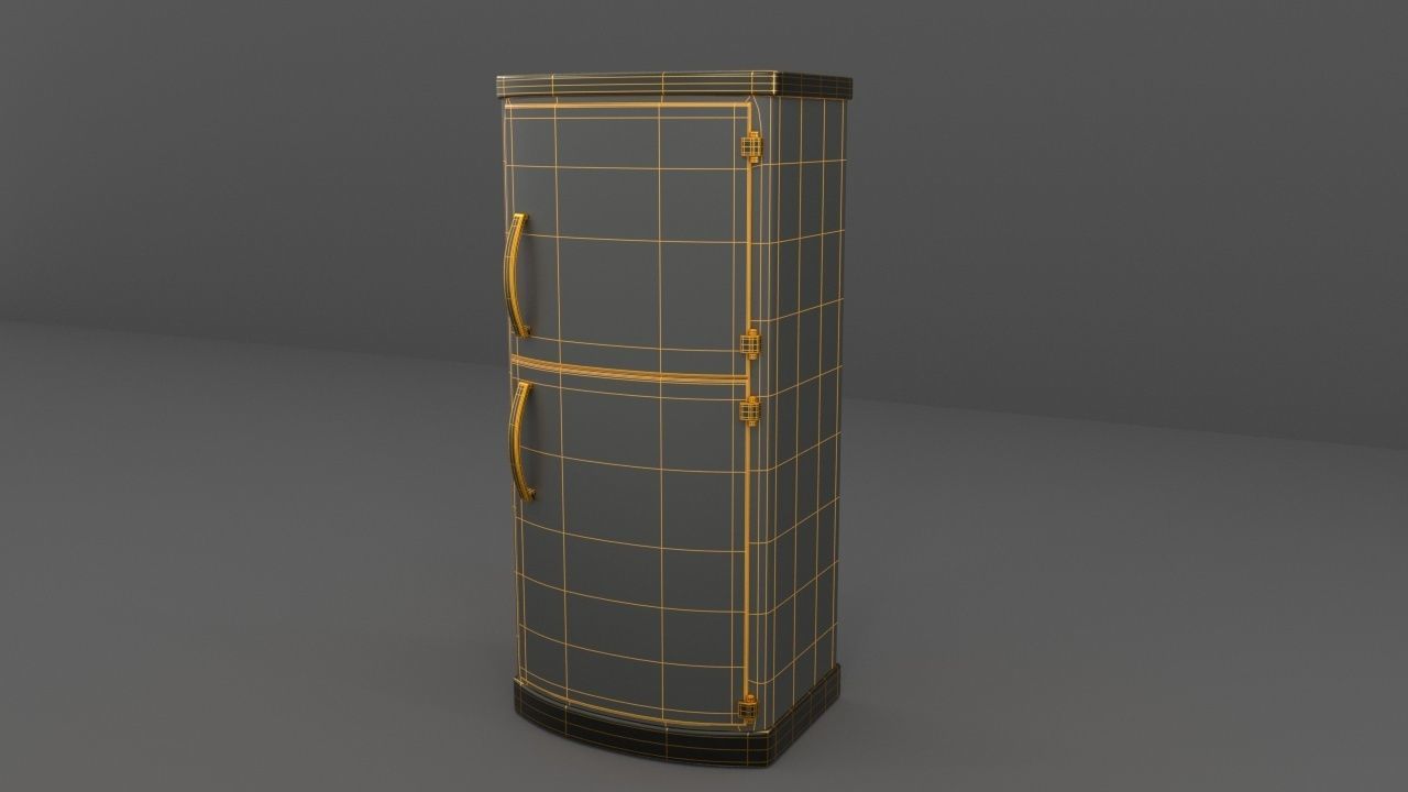 refrigerator vintage Low-poly 3D model_14