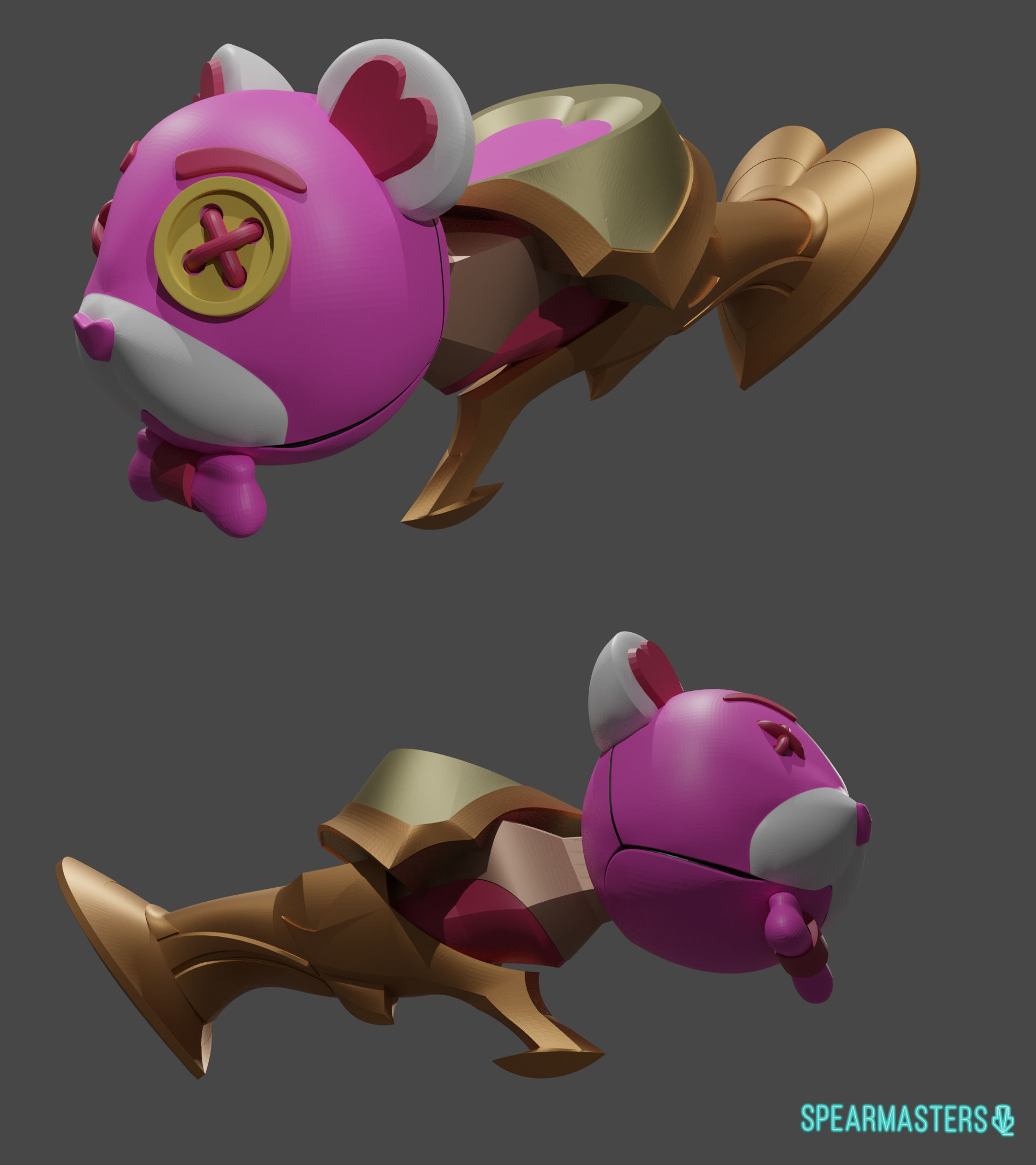 heartseeker jinx fishbones gun  League of Legends  for printing 3D print model_3