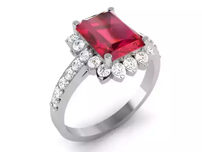 Women solitaire ring 3dm render detail 