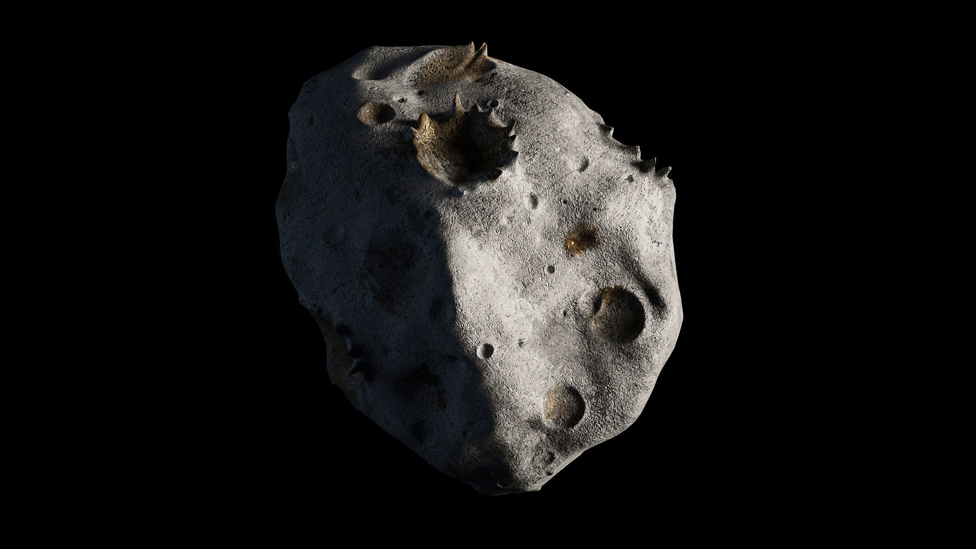 Asteroid 16 Psyche Low-poly 3D model_5
