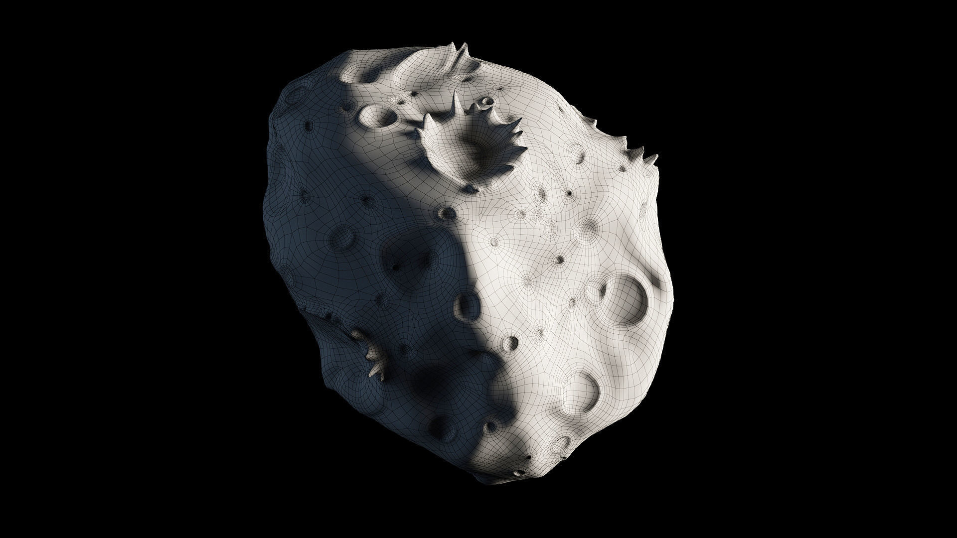 Asteroid 16 Psyche Low-poly 3D model_4