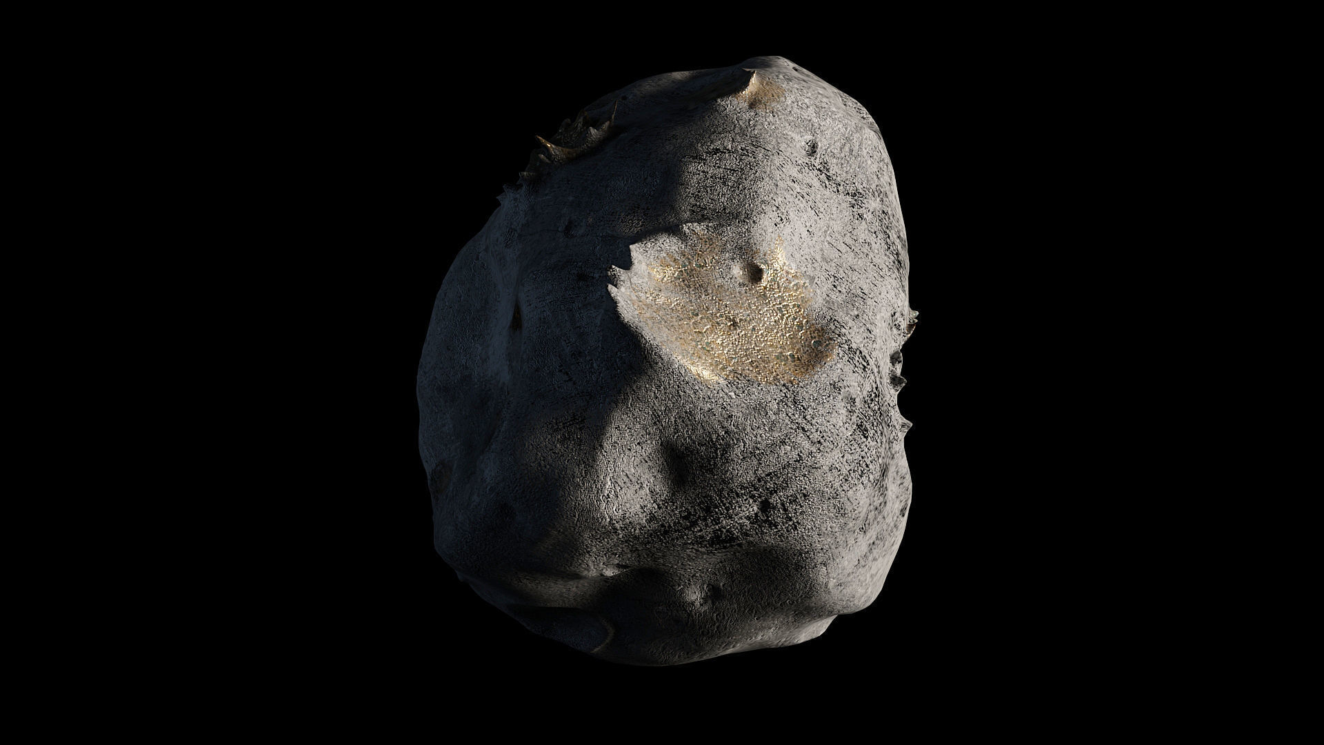 Asteroid 16 Psyche Low-poly 3D model_11
