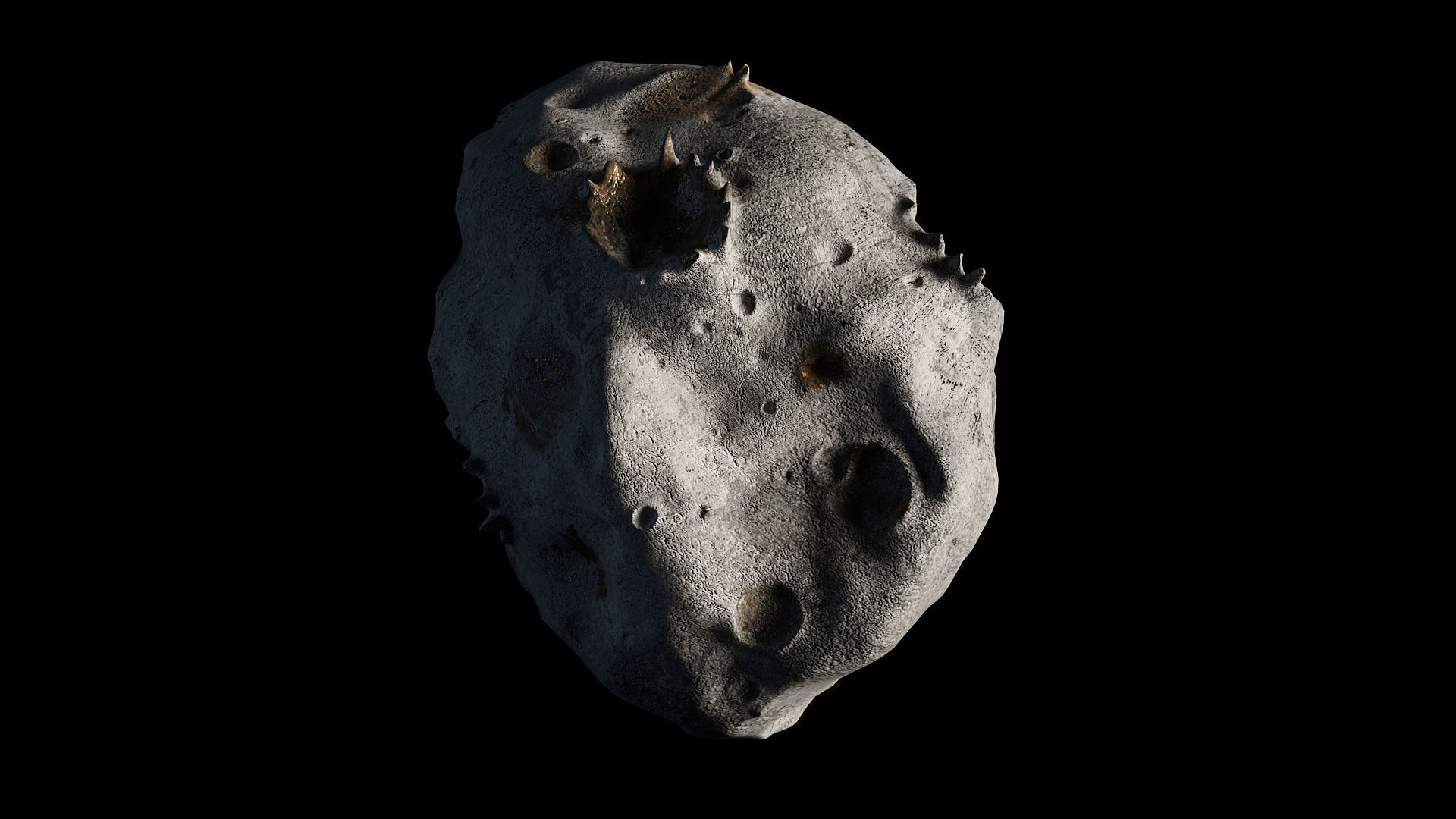 Asteroid 16 Psyche Low-poly 3D model_6