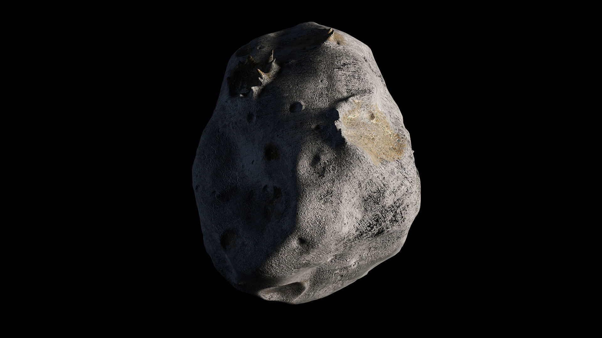 Asteroid 16 Psyche Low-poly 3D model_9