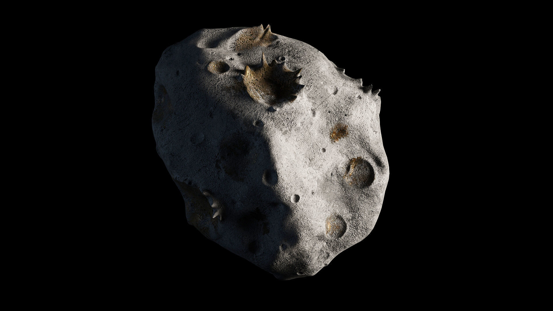Asteroid 16 Psyche Low-poly 3D model_2
