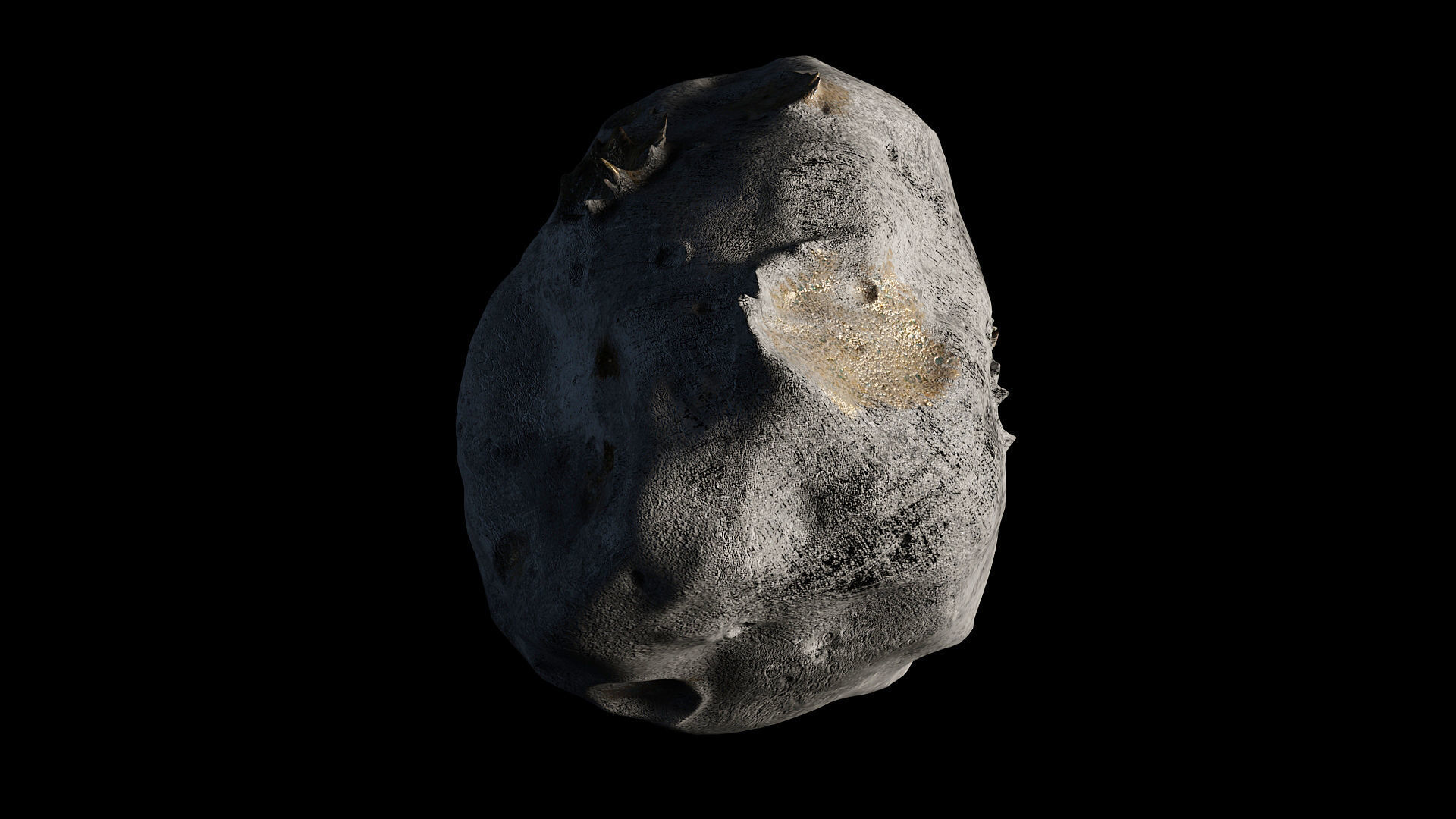 Asteroid 16 Psyche Low-poly 3D model_10