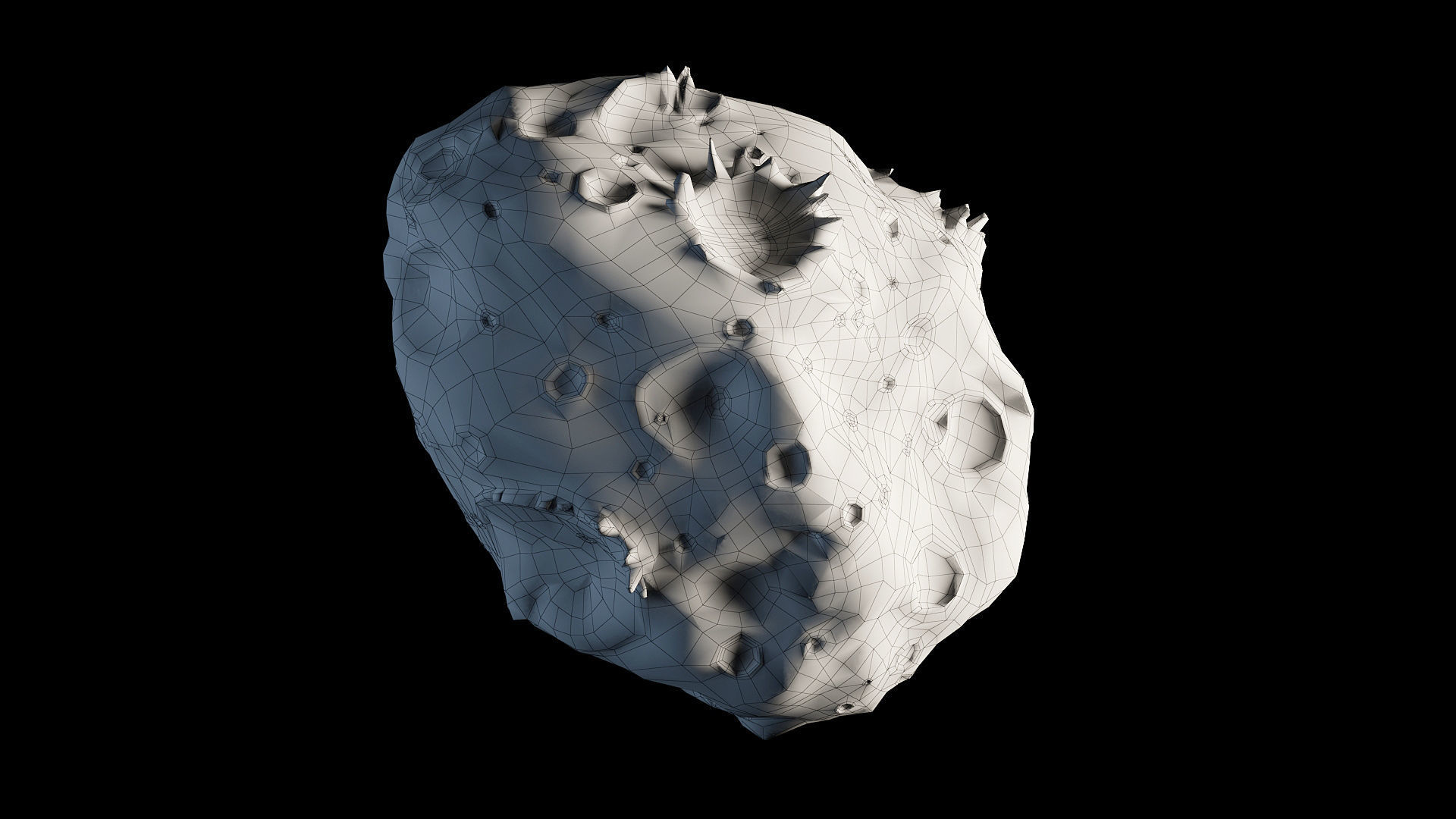 Asteroid 16 Psyche Low-poly 3D model_1
