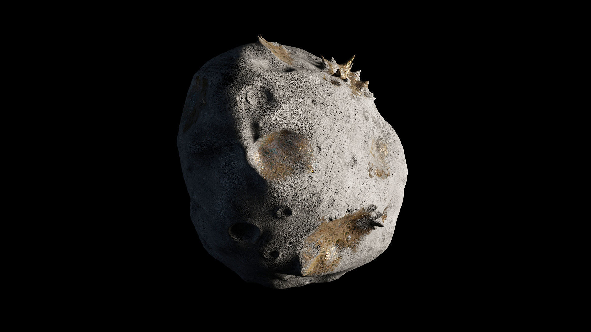 Asteroid 16 Psyche Low-poly 3D model_23