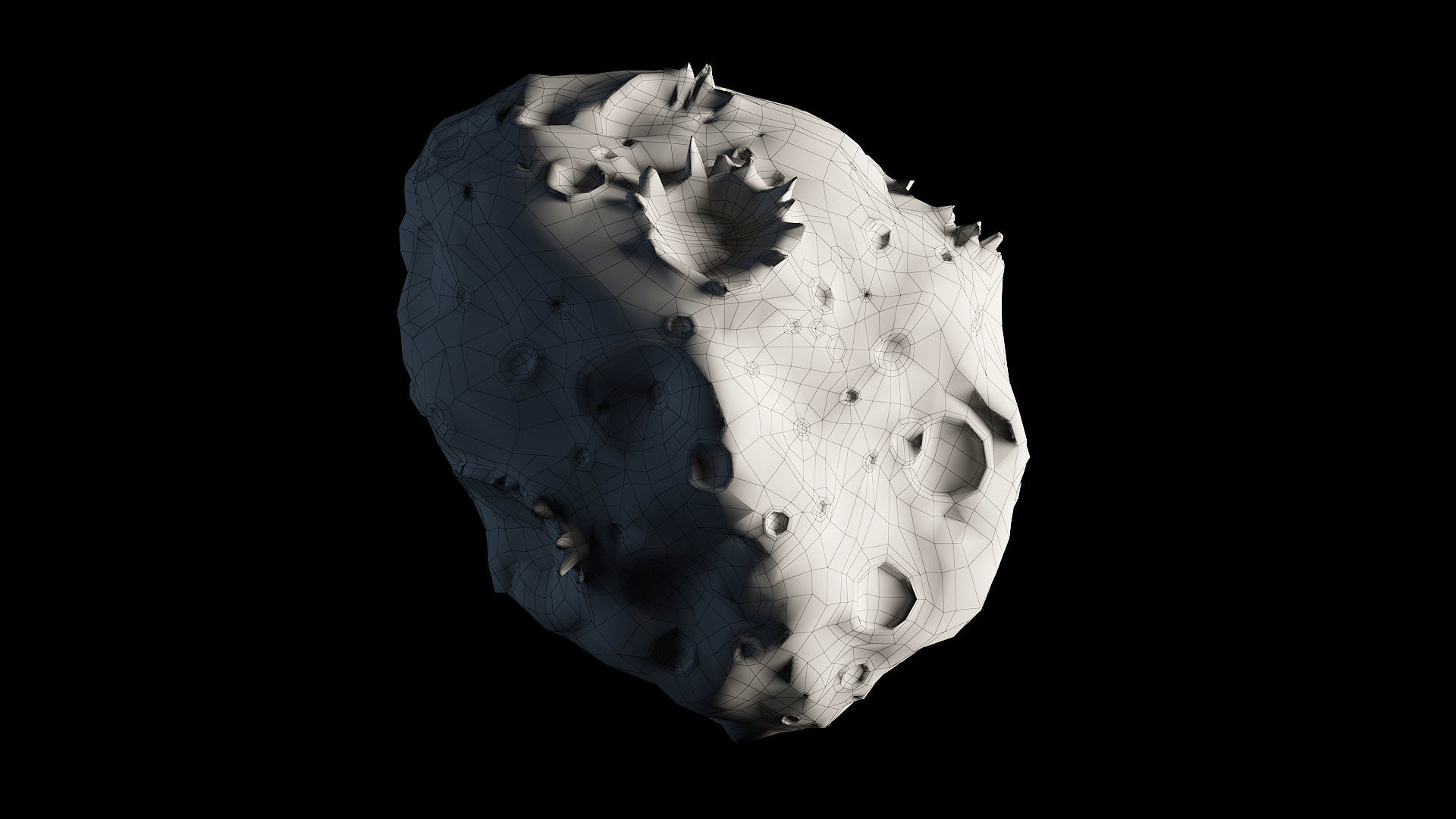 Asteroid 16 Psyche Low-poly 3D model_3