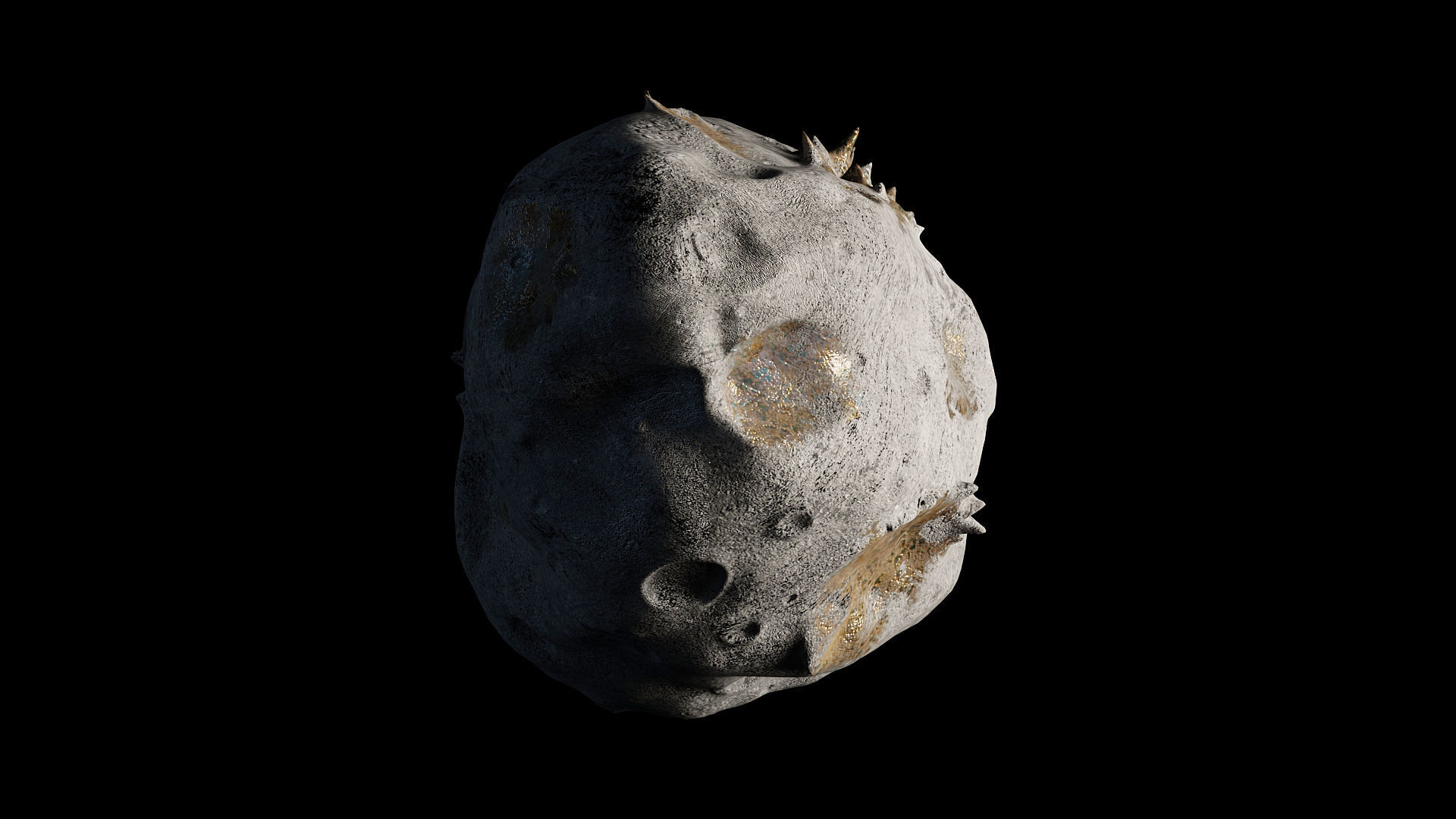 Asteroid 16 Psyche Low-poly 3D model_22