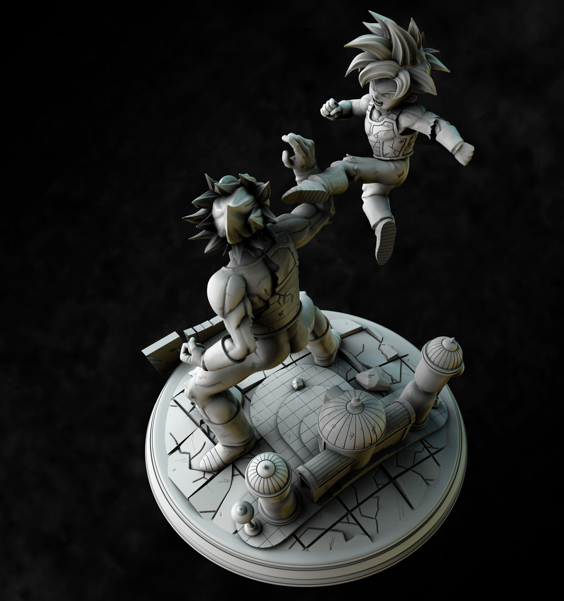 Goku vs Gohan training at hyperbolic time chamber diorama 3D print model_12