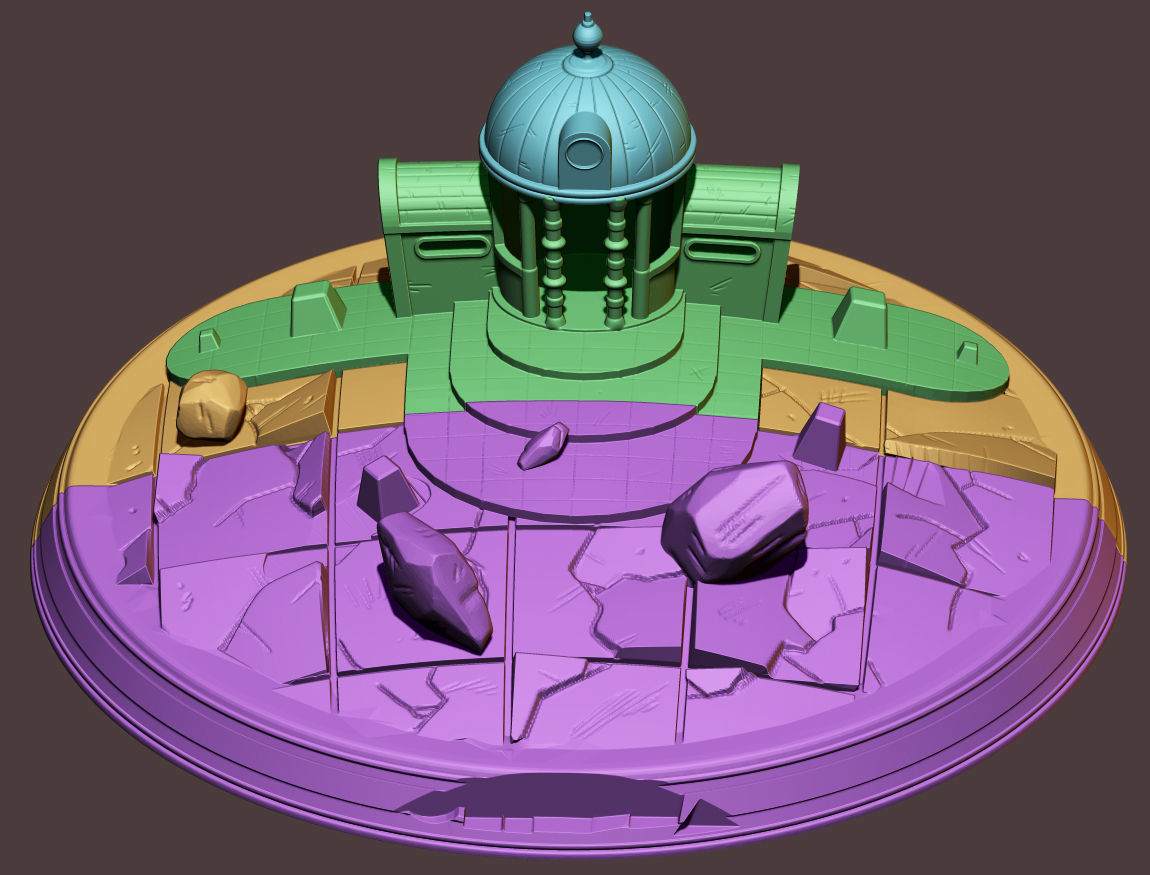 Goku vs Gohan training at hyperbolic time chamber diorama 3D print model_8