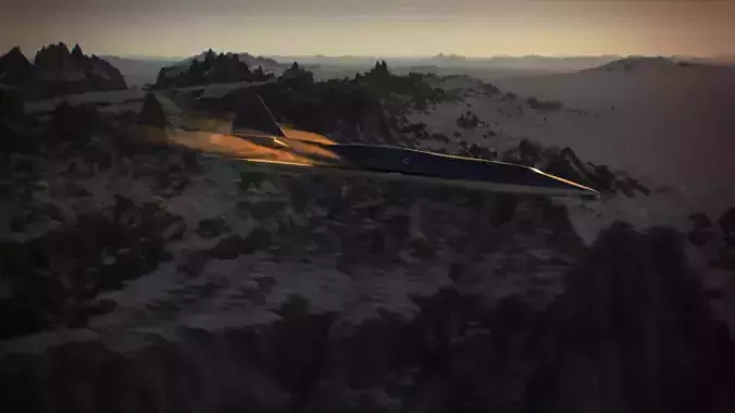 Sci-Fi Airplane supersonic futuristic turbojet jet aircraft