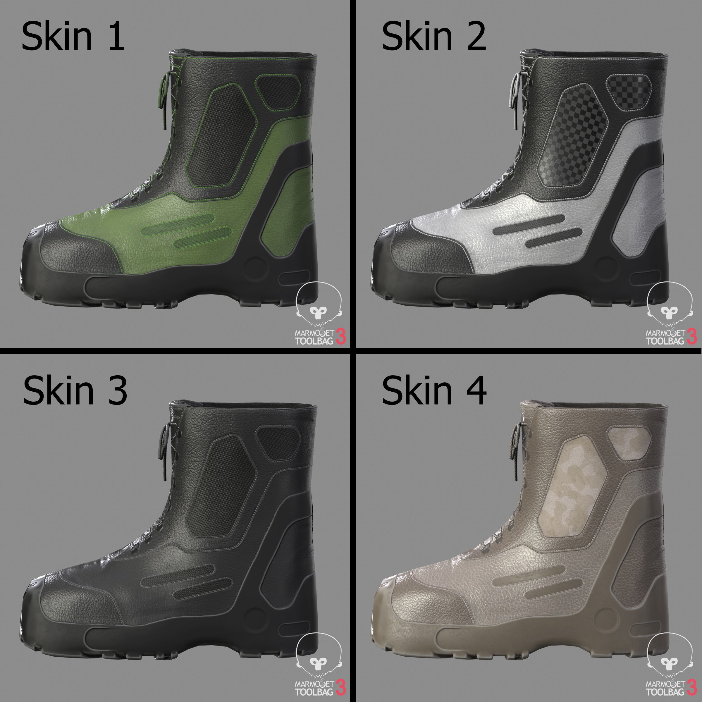 Tactical Boots VX500 Low-poly 3D model_0