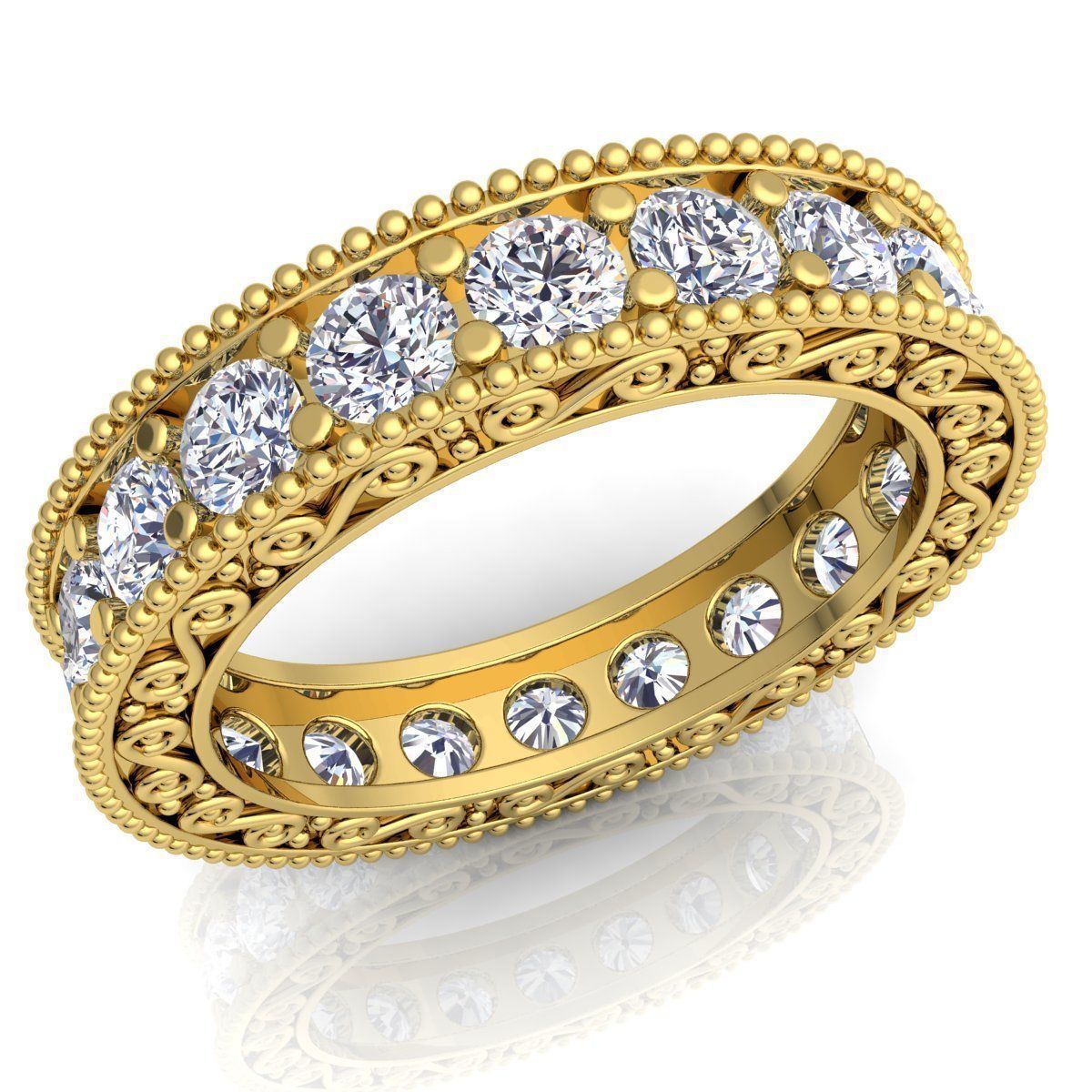 Fancy Woman Diamond Ring  3D print model_1