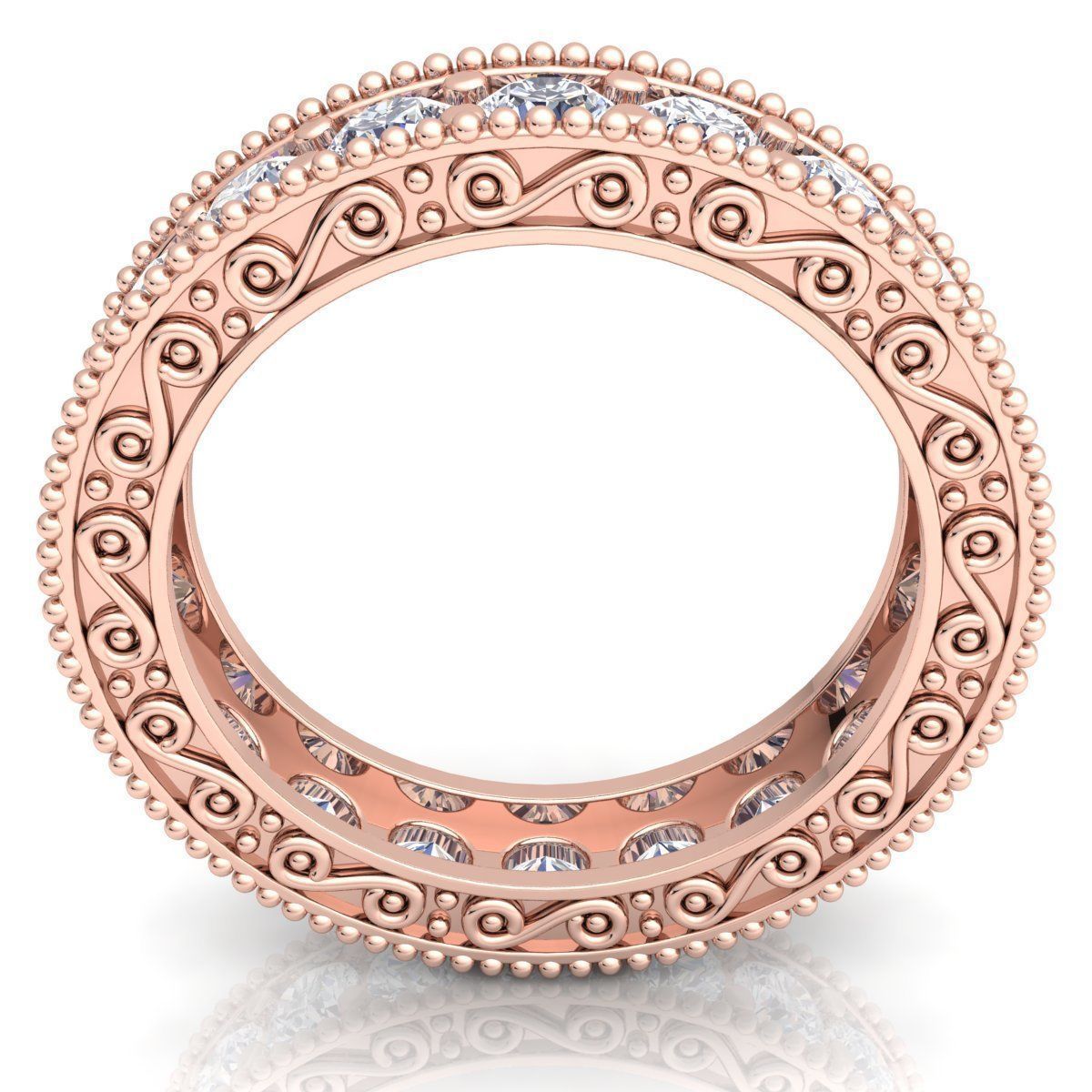 Fancy Woman Diamond Ring  3D print model_4