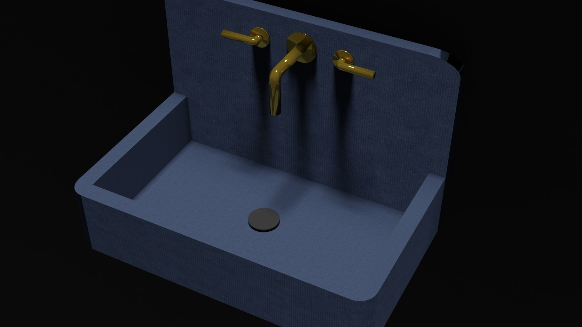 4 Sinks bathroom sink in glass cube Low-poly 3D model_2