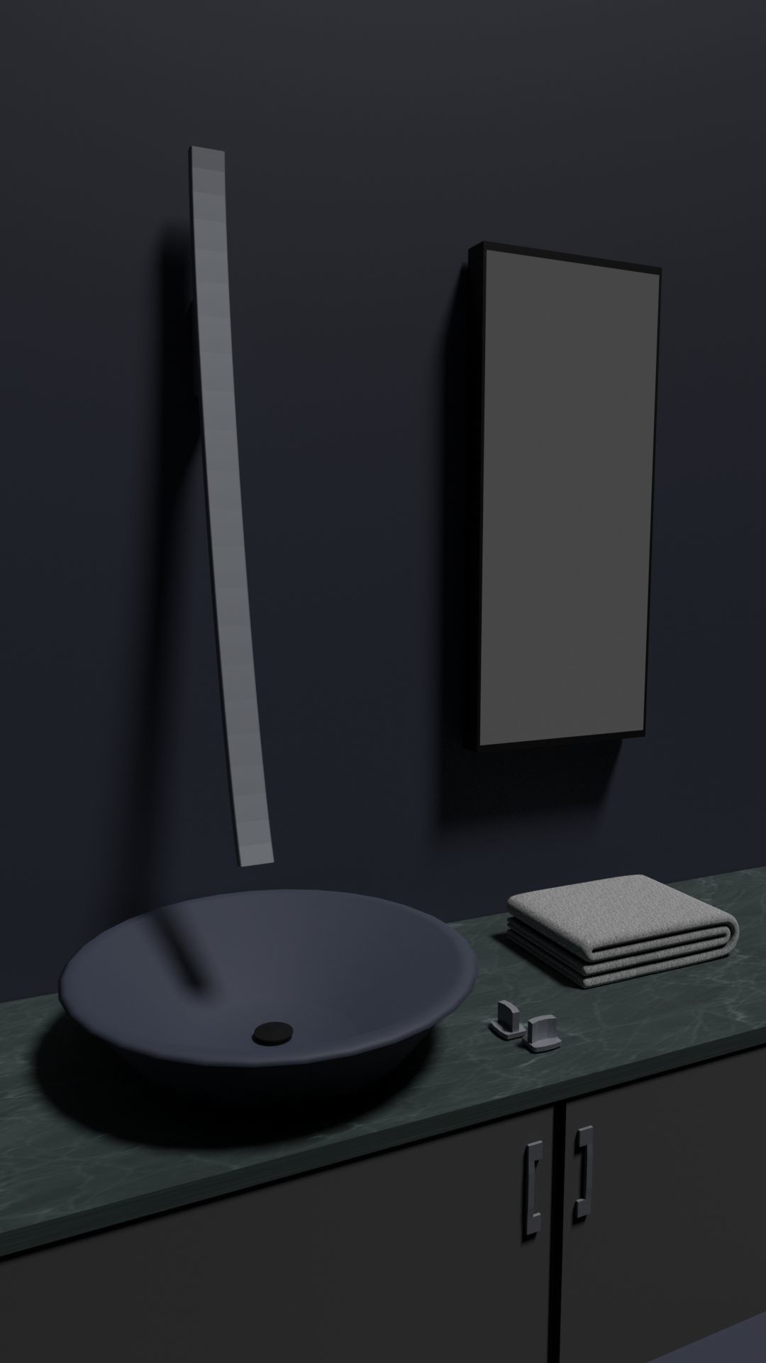 4 Sinks bathroom sink in glass cube Low-poly 3D model_6