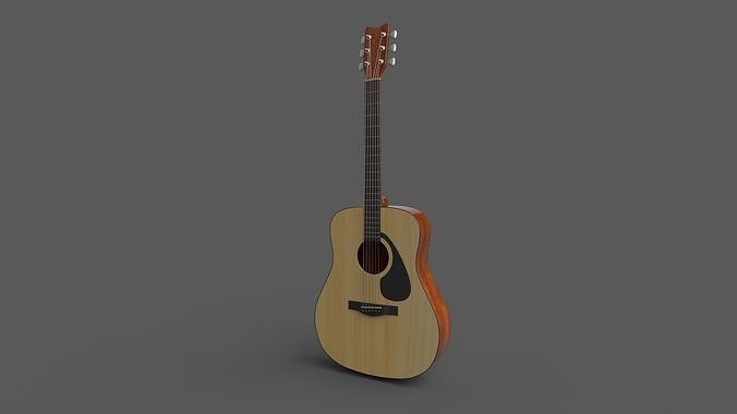  Acoustic Guitar Real-Time Low-poly 3D model