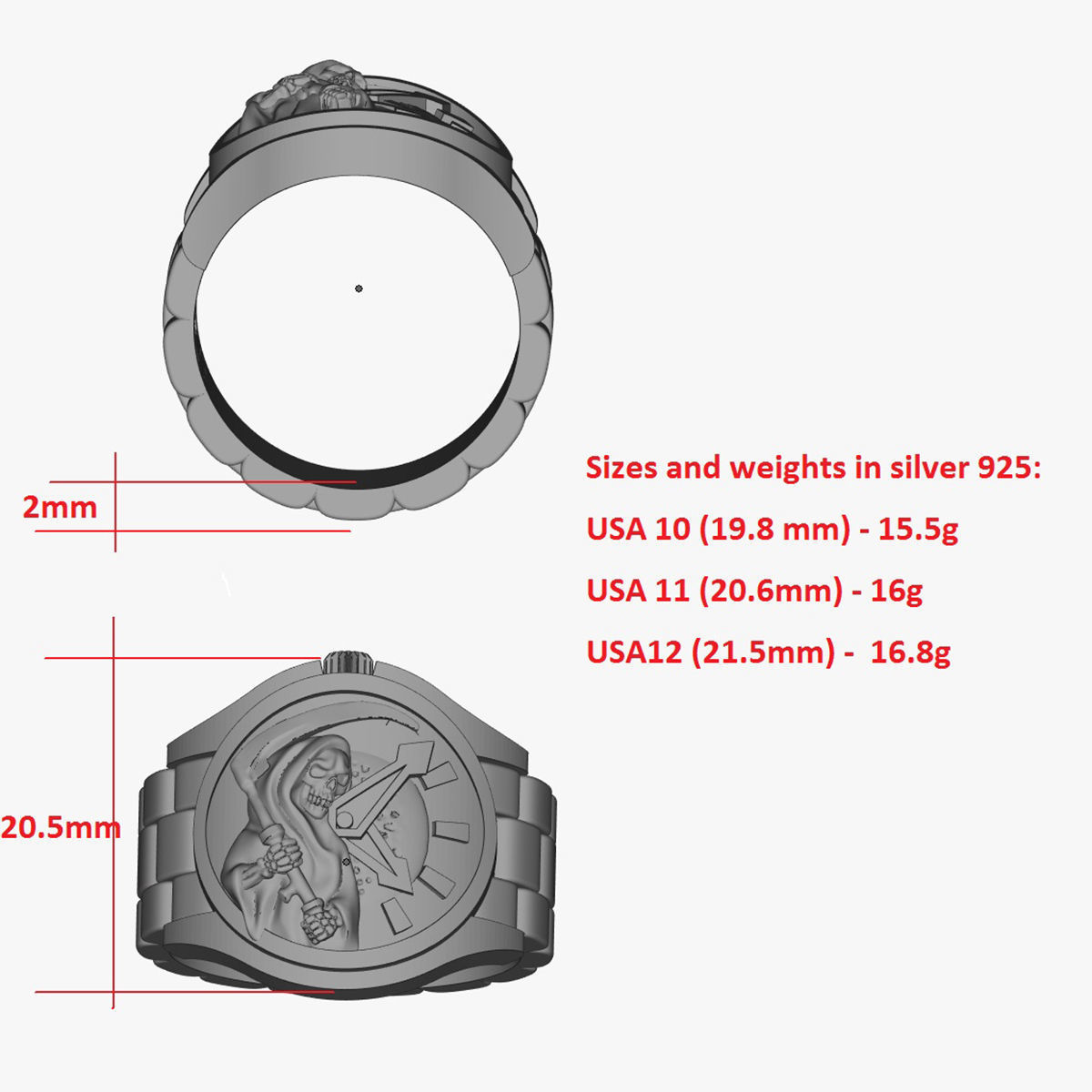 Ring Watch of Death 3D print model_4
