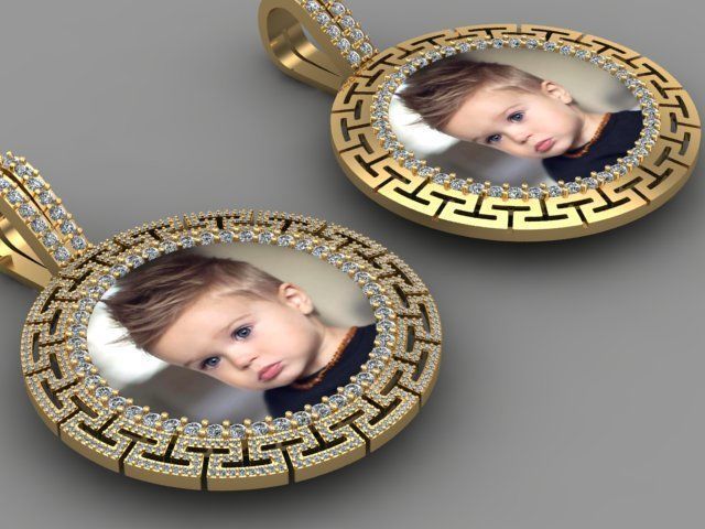 picture pendant chain STL 3D model_1