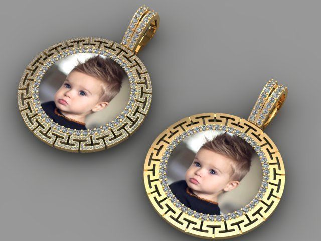 picture pendant chain STL 3D model_5