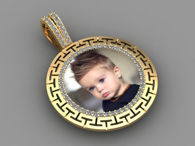 picture pendant chain STL 3D model_2