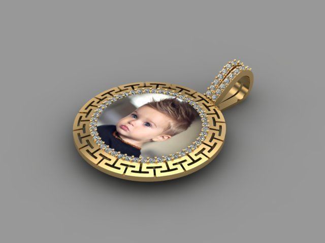 picture pendant chain STL 3D model_4