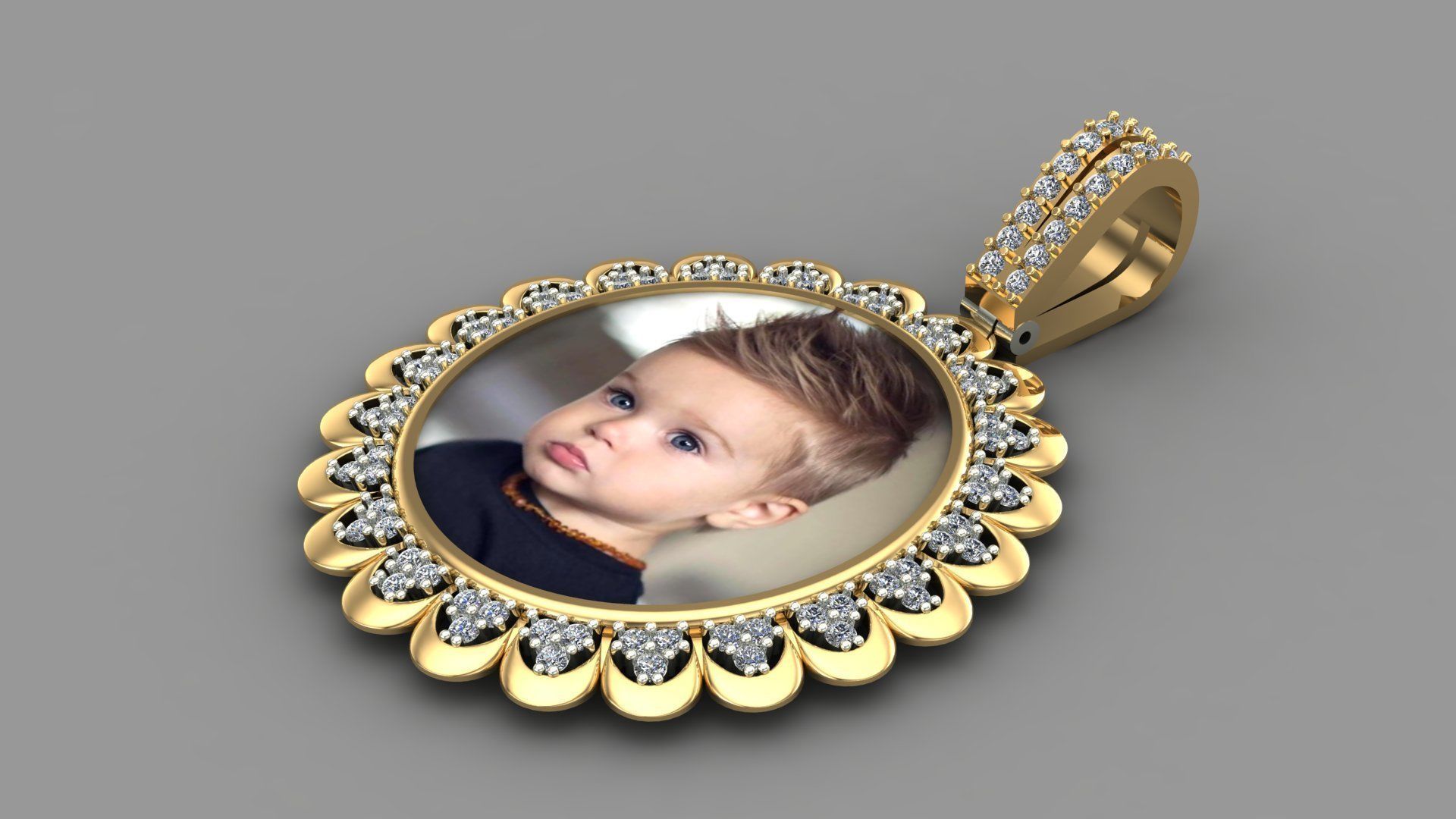 picture pendant chain STL 3D model_1